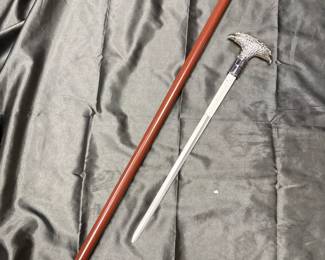 Double eagle head cane sword