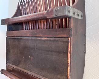 ANTIQUE CRANBERRY HARVESTING RACK SCOOP
