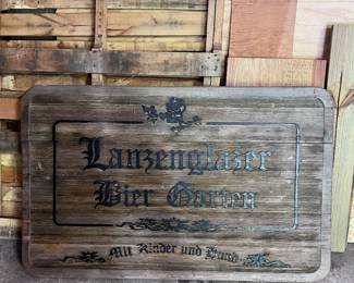 LANZNGLAZER BIER GARDEN WOODEN SIGN