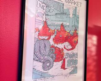 Pike Place Market framed signed artwork