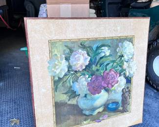 VINTAGE FOLDING CARD TABLE FLORAL THEME