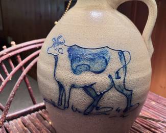 ROWE POTTERY WORKS COW STONEWARE LAMP