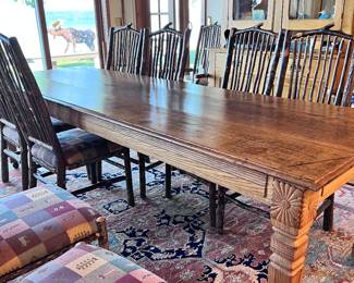 UP CLOSE VIEW OF UPHOLSTERED CHAIRS AND TABLE