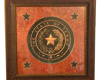 Rustic Texas State Seal Framed Art Print