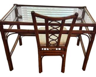 Vintage 1970s Rattan Table Chair