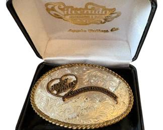 Happy Trails Sterling Belt Buckle
