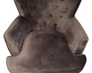 Grey Velvet Tufted Accent Chair