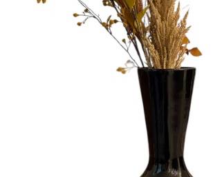 Spun Red Bamboo Floor Vase