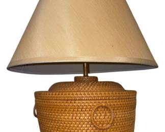 Vintage Woven Basket Table Lamp