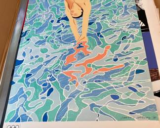 David Hockney Vintage 1972 Olympic Poster ORIGINAL