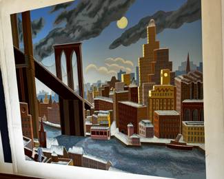 Signed Thomas McKnight, Brooklyn Bridge
29 x 32
