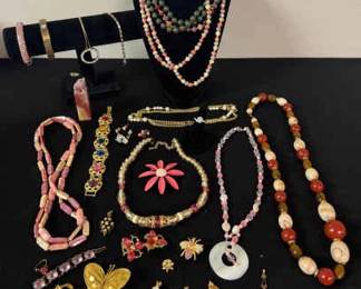 Costume Jewelry in Berry Tones