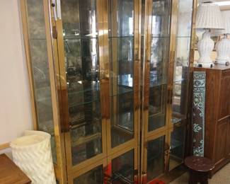 Great metal and glass cabinets
