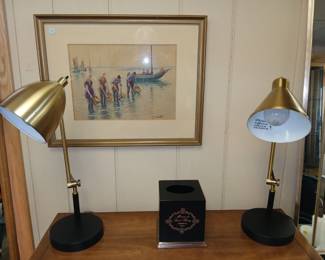 Black and gold lamps