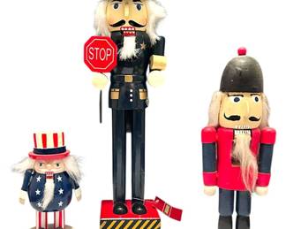 Three Decorative Nutcracker Figurines