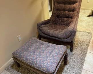 Print Chair and Ottomam