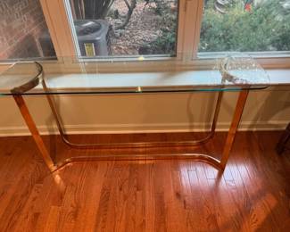 Brass and Glass Sofa Table