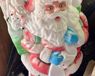 Vintage Plastic Blow Mold Santa