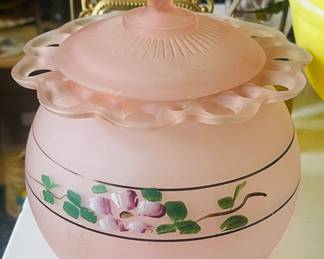 Pink Opaline Candy/Biscuit Jar
