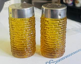 Anchor Hocking Amber Salt & Pepper Shakers