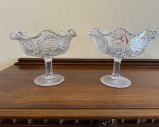 ETCHED GLASS COMPOTE