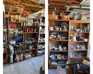 Book Cases; Shelving Units; Baskets; Glassware; Misc