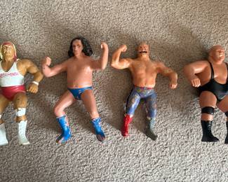 LJN Titan Toys 8” WWF Soft Body Wrestlers
Hulk Hogan, Andre’ The Giant Long Hair, The Iron Sheik & King King Bundy