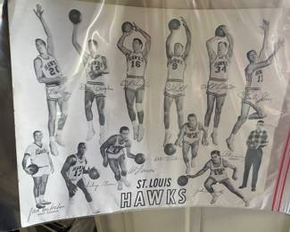 Autographed St. Louis Hawks Picture