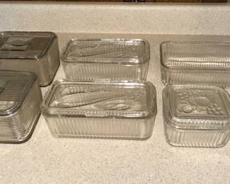 Vintage Federal Glass Refrigerator Dishes