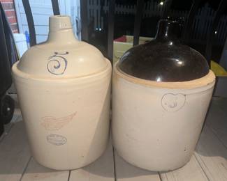5 Gallon Crock Jugs- Red Wing and Blue Heart