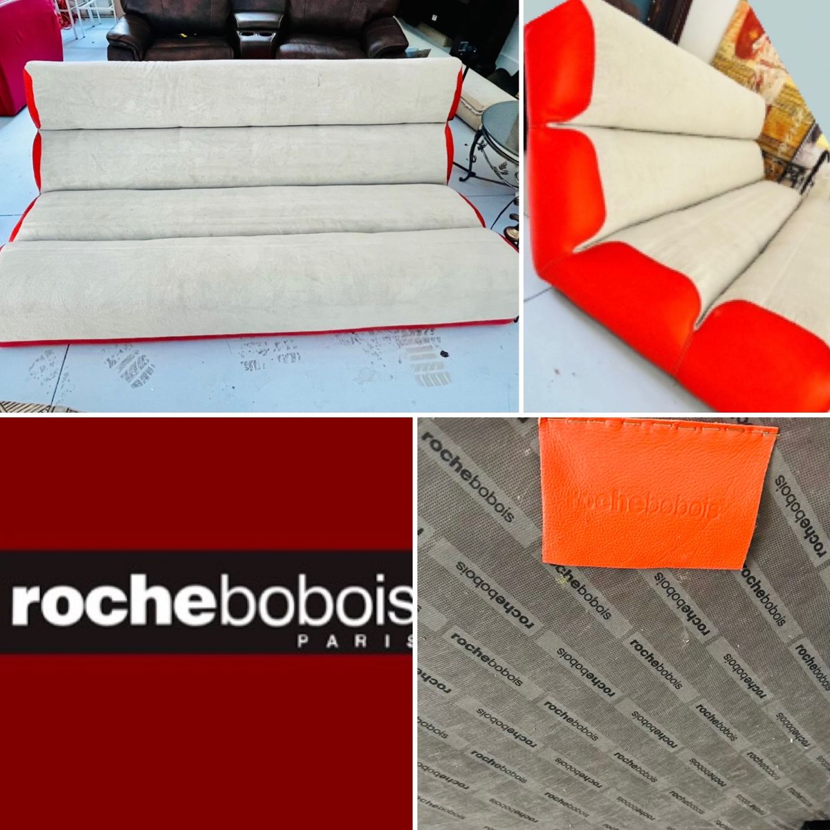 MCM ROCHE BOBIS CORNER SOFA LEATHER & SUEDE