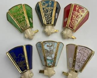 Set of Six Stained Glass Night Lights