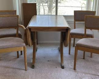 Drop-Leaf Table With Four Chairs