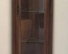 Wooden Corner Curio Cabinet with Glass Door
