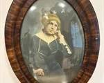 Antique Oval Bubble Glass Portrait Frame