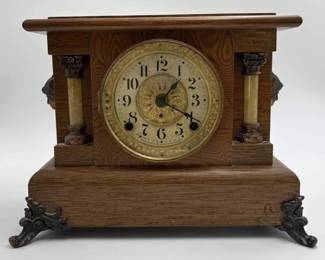 Seth Thomas Wood Mantel Clock With Key
