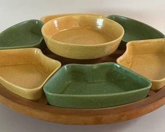 1970s 7-Piece Ceramic Lazy Susan Set