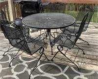 Metal Patio Table with Four Chairs