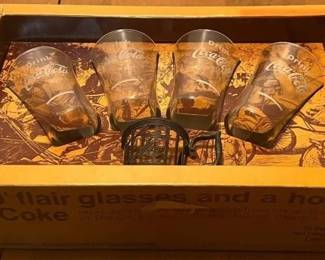 Coca-Cola 1890 Flair Glasses With Pewter Holder