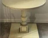 Vintage Wood Pedestal Side Table