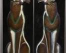 Pair of Burwood Arabesque Cats Wall Hangings