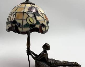 Art Deco Stained Glass Table Lamp