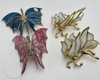 Set of Four Stained Glass Mythical Figures