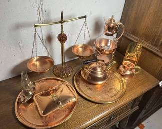 Brass Scale and Copper Brewing Ware Set