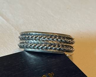 Native American signed sterling cuff bracelet