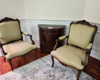 Pair of chairs $50.00. Note: chair on left has small chip on arm.