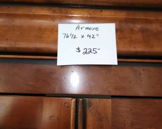 Grange armoire. DISREGARD PRICE ON CARD. Price is $75.00