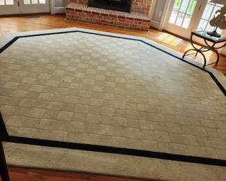 Large area rug, pretty clean. $40.00.
150" x 162". Note shape