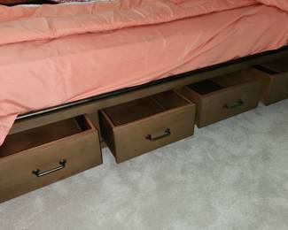 MAY BE available for sale. Supposed buyer has not yet responded. Pottery Barn single bed with storage drawers below. VERY good condition. Only 1 bed.