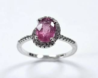 Sterling Silver Lab Created Ruby Ring